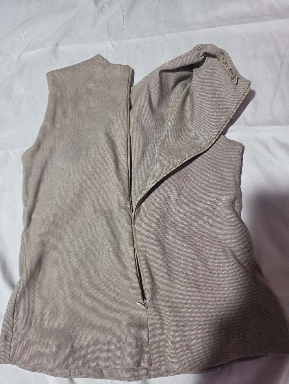 Lorena Vieira Neutral 2-Piece Set Beige Top & Slim Pants Petite S (Read Flaws)